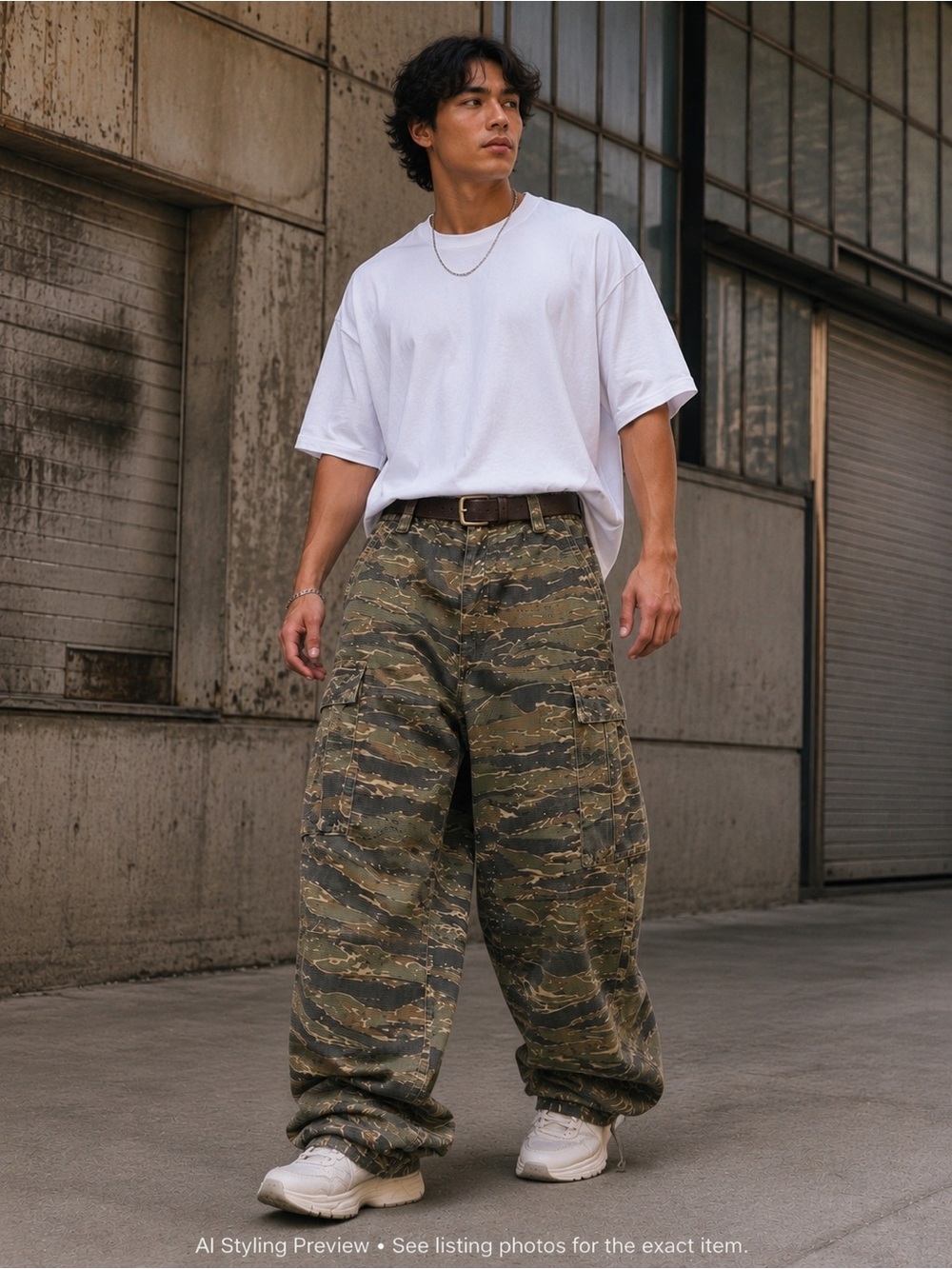 Vintage Military Camo Cargo Pants Utility Streetwear XXL